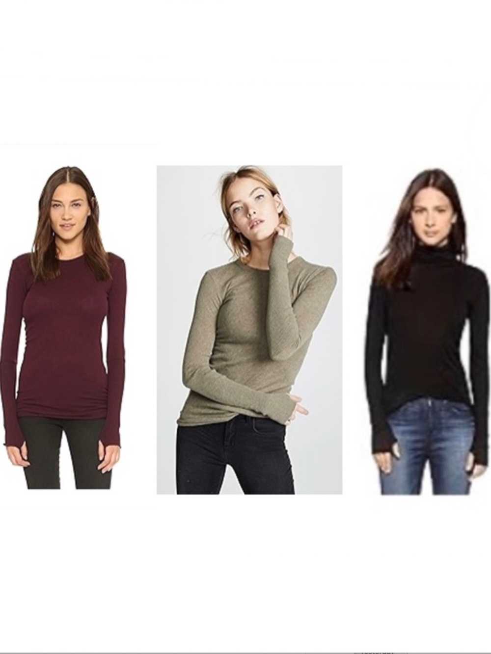 Enza Costa  L/Sleeve (3) BUNDLE with ribbed extended cuffs with thumbhole S/M